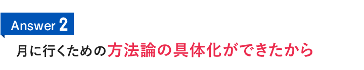 Answer2　月に行くための方法論の具体化ができたから